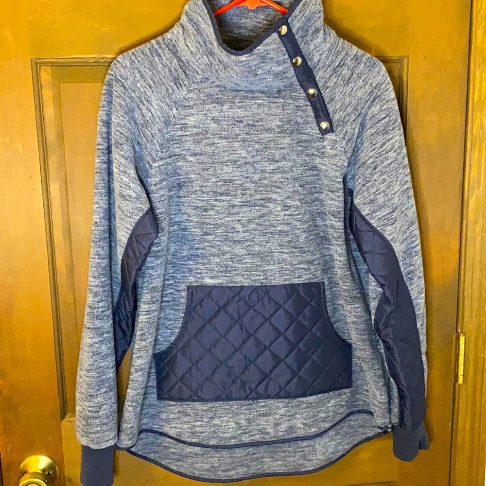 Roper Navy Microfiber Fleece Pullovet